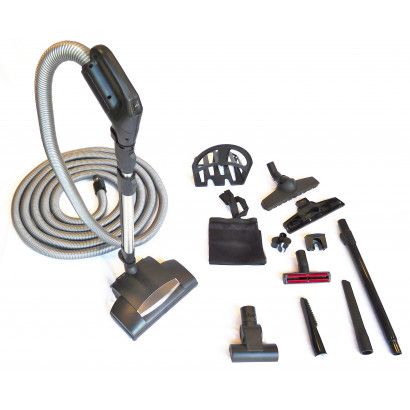 Super Deluxe Central Vacuum Electric Power Head 30 ft Hose tools KIT German Made 